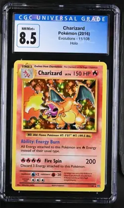 2016 Pokemon XY Evolutions Charizard 11/108 CGC 8.5 - Image 1