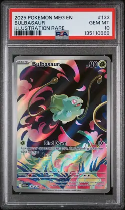 2025 POKEMON MEG EN-MEGA EVOLUTION ILLUSTRATION RARE #133 BULBASAUR PSA 10 - Image 1