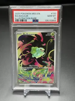 2025 POKEMON MEG EN-MEGA EVOLUTION ILLUSTRATION RARE #133 BULBASAUR PSA 10 - Image 4