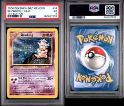 2000 POKEMON NEO GENESIS SLOWKING-HOLO #14 1ST EDITION SWIRL PSA 5 - Image 3