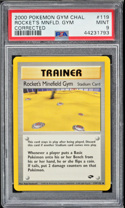 ROCKET'S MINEFIELD GYM 2000 Pokemon Gym Challenge Corrected #119 PSA 9 (Pop 7) - Image 1