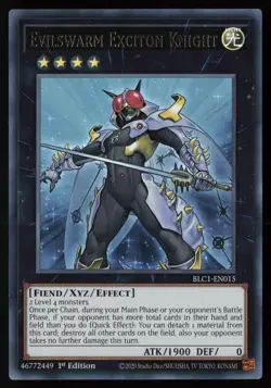 Yugioh Evilswarm Exciton Knight BLC1-EN015 1st Edition Ultra Rare NM - Image 1