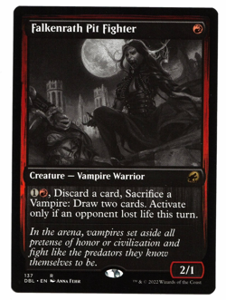 Magic the Gathering Card: Falkenrath Pit Fighter #137 Double Feature Rare! NM - Image 1