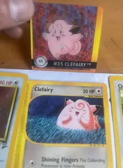 Clefairy Pokemon Cards Base Set 2 Holo Rare, Reader, Neo Genesis, Artbox Flips + - Image 5