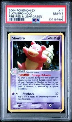 2004 POKEMON EX FIRE RED & LEAF GREEN #14 SLOWBRO-HOLO PSA 8 - Image 1