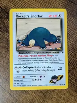Pokemon TCG - Rocket's Snorlax 33/132 Unlimited Rare - Gym Heroes - LP+ - Image 1