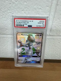 2019 Mewtwo GX Full Art #SV59 Hidden Fates Shiny Vault Pokemon PSA 10 GEM - Image 1