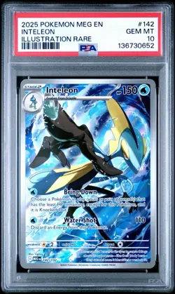 2025 POKEMON MEG EN-MEGA EVOLUTION ILLUSTRATION RARE #142 INTELEON PSA 10 - Image 1