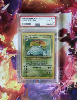 1999 POKEMON GAME #15 VENUSAUR HOLO EX-MT PSA 6 15/102 - Image 3