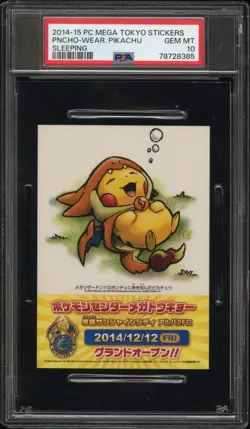 PSA 10 Mega Charizard Y Poncho Pikachu Sleeping Sticker Pokemon PERMANENT POP 4 - Image 1