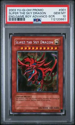 PSA10 Yu-Gi-Oh Slifer the Sky Dragon GBI-001 Secret Rare English Promo - Image 1