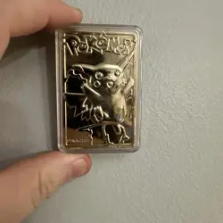 Pokemon 1999 Burger King Pikachu Trading Card 23K Gold-Plated In Plastic Case - Image 1