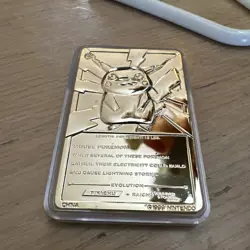 Pokemon 1999 Burger King Pikachu Trading Card 23K Gold-Plated In Plastic Case - Image 4