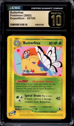 2002 Pokemon Expedition Butterfree #38 CGC 10 PRISTINE - Image 1