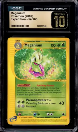 2002 Pokemon Expedition Meganium #54 CGC 10 PRISTINE - Image 1