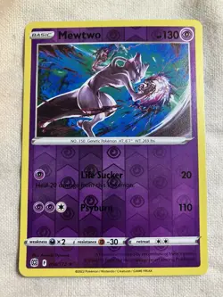 Pokemon TCG Mewtwo Reverse Holo Rare Brilliant Stars 056/172 NM Condition - Image 1
