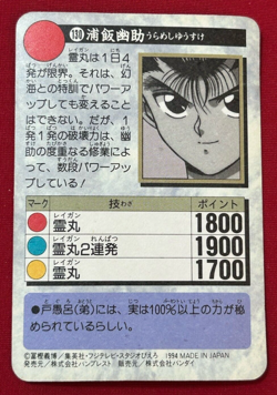 Yu Yu Hakusho Trading card No.130 Yusuke Urameshi Prism BANDAI Japan 1994 - Image 2