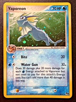 Vaporeon 6/17 POP Series 3 Promo Pokemon Card Holo Foil Rare Swirl LP - Image 1
