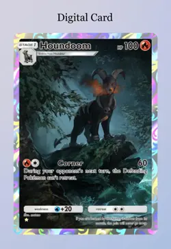 (Digital Card) Houndoom Full-Art 1⭐, Pokemon TCG Pocket, English - Image 1