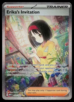 Pokemon Card - Erika's Invitation Scarlet & Violet 151 203/165 Holo SIR - Image 1
