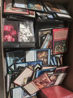 Magic The Gathering Collection Lot, Sleeves Dice And Cards - Image 1
