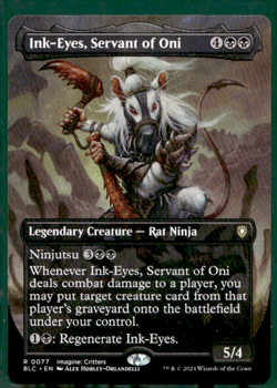 INK-EYES, SERVANT OF ONI BORDERLESS BLOOMBURROW COMMANDER BLC RAT NINJA MTG 77 - Image 1