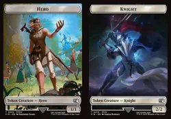 MTG Final Fantasy TOKEN Hero (((#0002))) Knight #0010 PLAYSET 4X X4 - Image 1