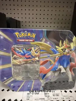 New Pokemon TCG Slashing Legends Tin Zacian ex Sealed Free Priority Ship - Image 1