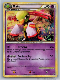 Xatu 11/95 Unleashed Cracked Ice Holo Rare Pokemon TCG 2010 - NM - Image 1