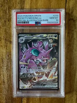 POKEMON TCG - DESTINED RIVALS - TEAM ROCKET'S NIDOKING EX 233/182 - PSA 10 - Image 1