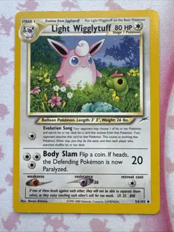 Pokemon Light Wigglytuff Neo Destiny 54/105 Uncommon 80 HP Regular English - Image 1