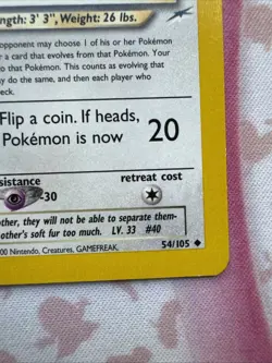 Pokemon Light Wigglytuff Neo Destiny 54/105 Uncommon 80 HP Regular English - Image 4