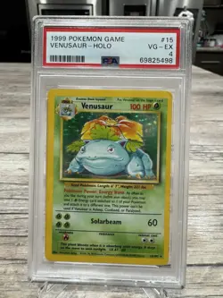 Pokemon TCG Base Set Venusaur Holo Rare 15/102 English (Very Good-Excellent) - Image 1
