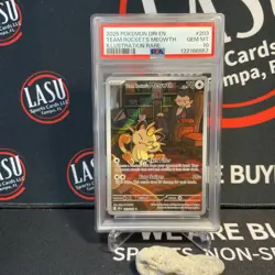 POKEMON PSA 10 2025 SV Destined Rivals Team Rocket's Meowth 203/182 IR - Image 1
