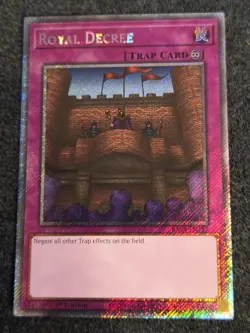 Royal Decree RA04-EN113 1st Edition Platinum Secret Rare Yu Gi Oh! LP - Image 1