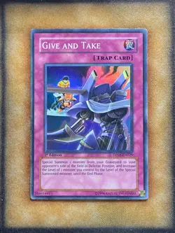 Yugioh Give and Take DP08-EN029 Super Rare 1st Ed MP - Image 1