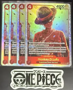 4 x One Piece OP12-015 SR Monkey.D.Luffy - English - Foil - Playset - TCG - NM/M - Image 1