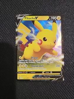Pokemon TCG Shining Fates Pikachu v SWSH061 Black Star Promo Card - Image 1