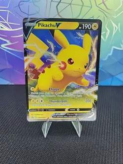 Pokemon TCG Shining Fates Pikachu v SWSH061 Black Star Promo Card - Image 3