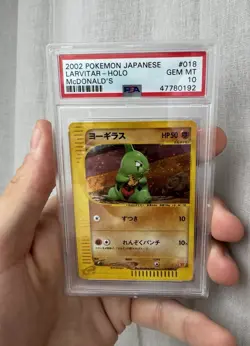 PSA 10 Larvitar ~ 2002 McDonald’s Holo Promo Japanese #18 Card Pokemon - Image 1