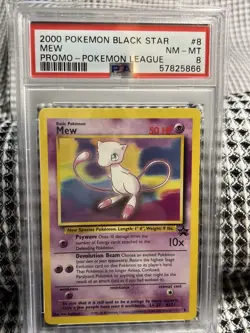 PSA 8 MEW #8 2000’s Pokemon League BLACK STAR PROMO Non-Holo Vintage Card - Image 1