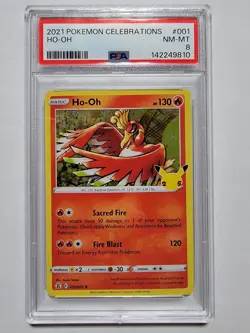 2021 POKEMON CELEBRATIONS #001 HO-OH PSA 8 - Image 1