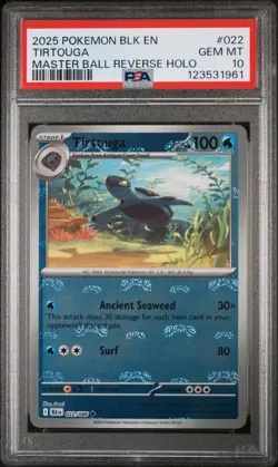 2025 POKEMON BLK EN-BLACK BOLT TIRTOUGA #022 MASTER BALL REVERSE HOLO GEM MT 10 - Image 1