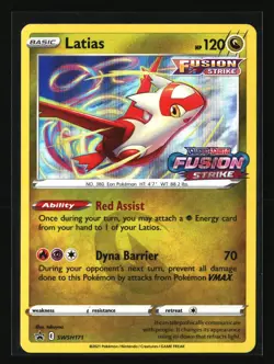 Pokemon LATIAS SWSH171 (2021 Fusion Strike) Stamped Prerelease Black Star Promo - Image 1