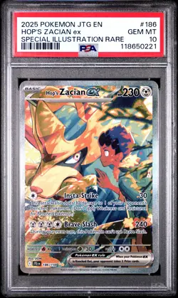 2025 POKEMON JTG EN-JOURNEY TOGETHER #186 HOP'S ZACIAN EX PSA 10 - Image 1