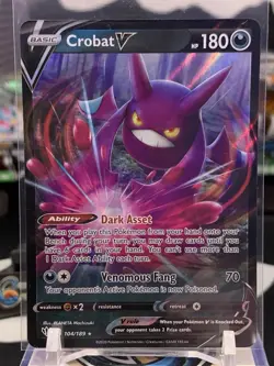 Crobat Pokemon V Darkness Ablaze 104/189 Holo Ultra Rare Full Art Foil JW 10J - Image 1