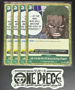 4 x One Piece OP12-039 R Luffy is the Man...- English - Foil - Playset - NM/M - Image 1