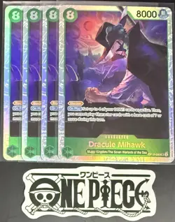 4 x One Piece OP12-030 SR Dracule Mihawk - English - Foil - Playset - TCG - NM/M - Image 1
