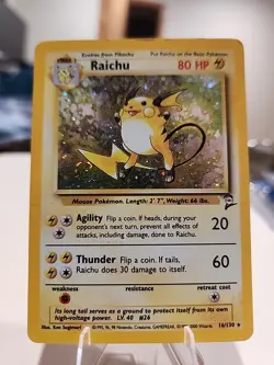 Pokemon Base Set 2 Raichu Holo Rare Card 16/130 - Image 1