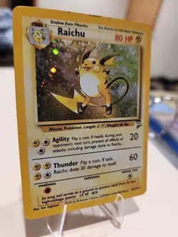 Pokemon Base Set 2 Raichu Holo Rare Card 16/130 - Image 2